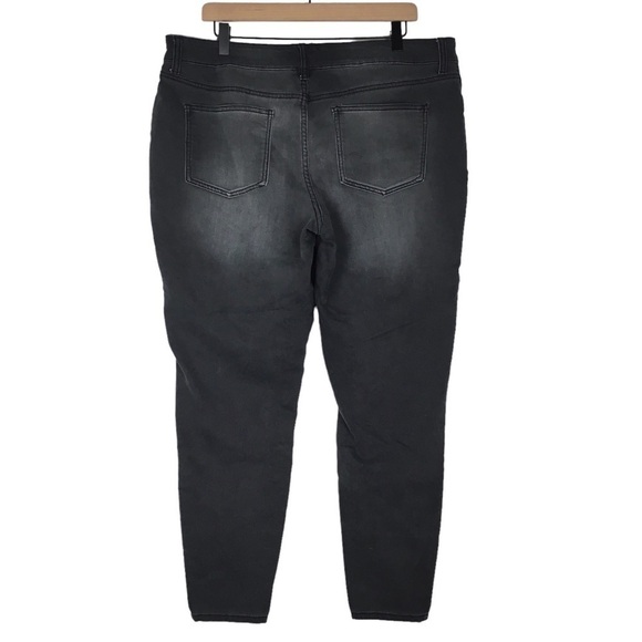 MAURICES Jeans Skinny Jeggings High Rise Faded Grey Black Wash Stretch Size XL-R - Picture 4 of 11